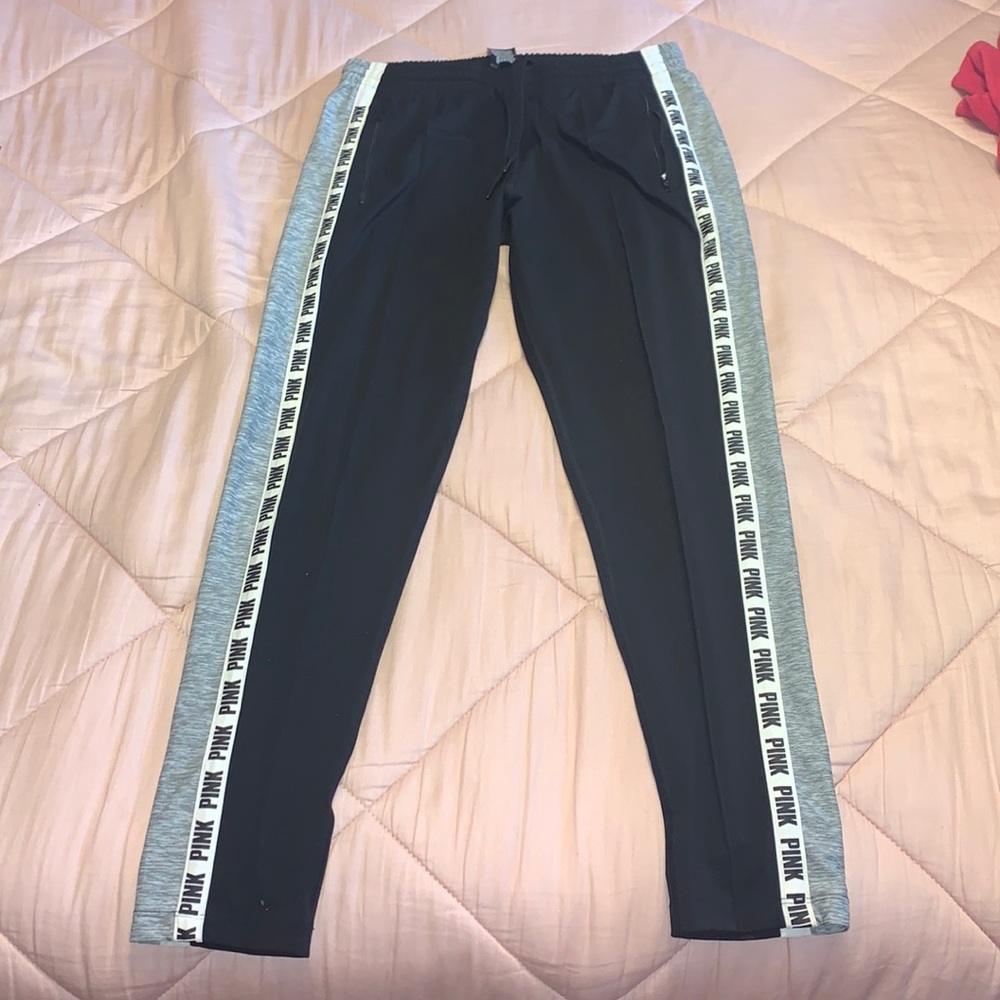 Pink Victoria’s Secret skinny track pants
